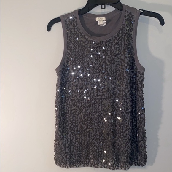 J. Crew Beautiful Grey Sequin Tank top Size XS - Picture 6 of 8